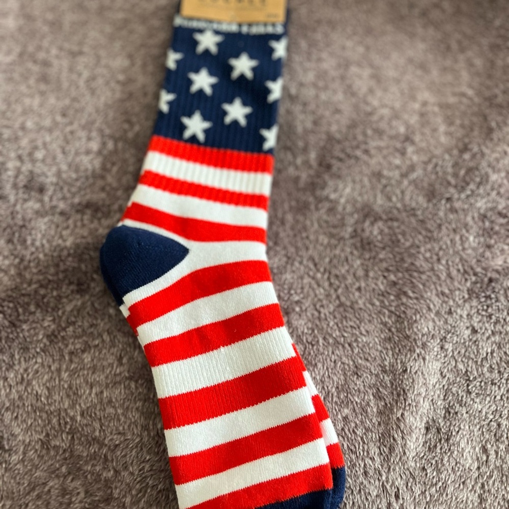Patriotic Stars and Stripes Men's Crew Socks by Locale